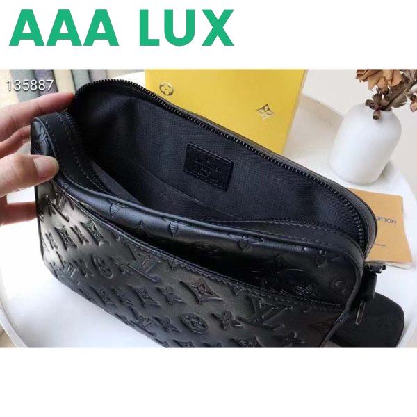 Replica Louis Vuitton LV Unisex Duo Messenger Black Monogram Shadow Calf Leather 6