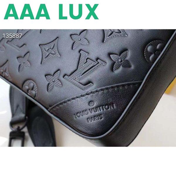 Replica Louis Vuitton LV Unisex Duo Messenger Black Monogram Shadow Calf Leather 7