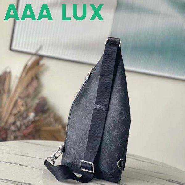 Replica Louis Vuitton LV Unisex Duo Sling Bag Black Monogram Coated Canvas Taiga Cowhide Leather 6