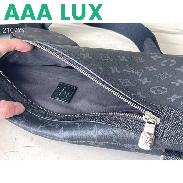 Replica Louis Vuitton LV Unisex Duo Sling Bag Black Monogram Coated Canvas Taiga Cowhide Leather 7