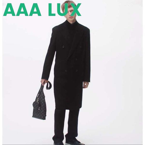 Replica Louis Vuitton LV Unisex Duo Sling Bag Black Monogram Coated Canvas Taiga Cowhide Leather 12