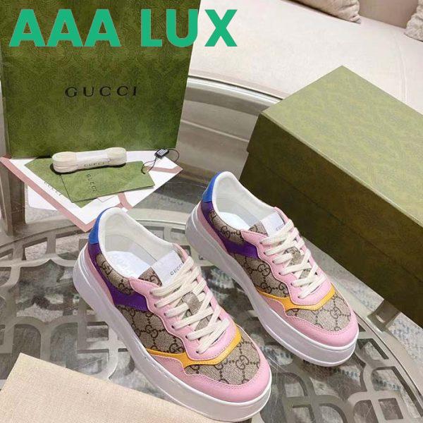 Replica Gucci Unisex GG Sneaker Beige Ebony GG Supreme Canvas Mid Heel 5.6 Cm Heel 4