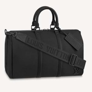Replica Louis Vuitton LV Unisex Keepall Bandouliere 40 Black Cowhide Leather 2