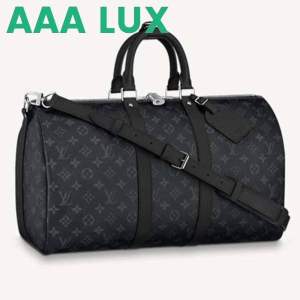 Replica Louis Vuitton LV Unisex Keepall Bandoulière 45 Bag Coated Canvas Cowhide Leather