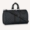 Replica Louis Vuitton LV Unisex Keepall Bandoulière 45 Travel Bag Grey Damier Graphite Canvas 13