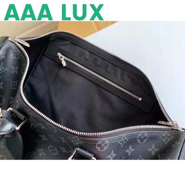 Replica Louis Vuitton LV Unisex Keepall Bandoulière 45 Travel Bag Grey Coated Canvas Cowhide 8