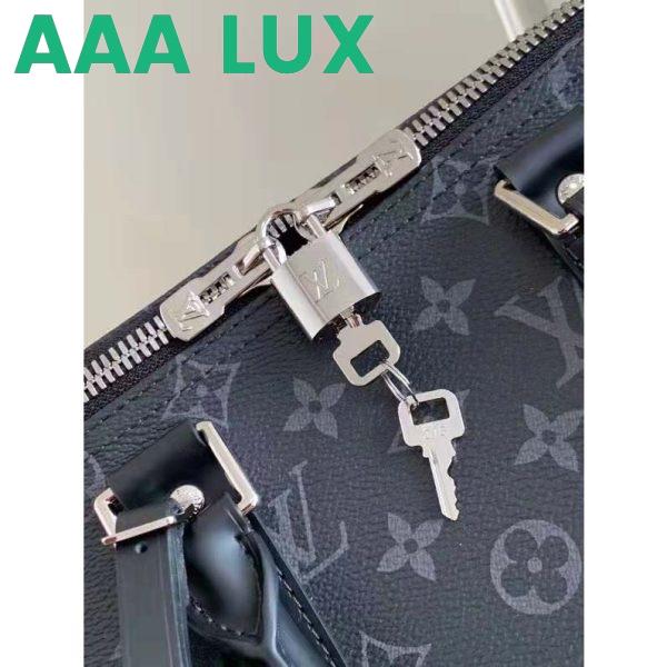 Replica Louis Vuitton LV Unisex Keepall Bandoulière 45 Travel Bag Grey Coated Canvas Cowhide 10