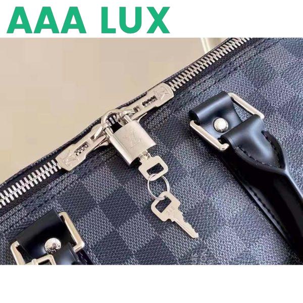 Replica Louis Vuitton LV Unisex Keepall Bandoulière 45 Travel Bag Grey Damier Graphite Canvas 8