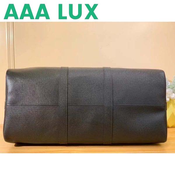 Replica Louis Vuitton LV Unisex Keepall Bandoulière 50 Bag Black Ultra-Soft Taiga Leather 6