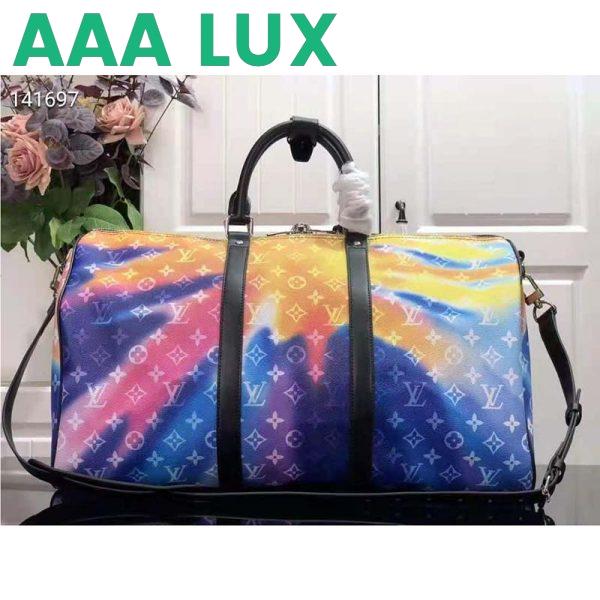 Replica Louis Vuitton LV Unisex Keepall Bandoulière 50 Monogram Sunset Coated Canvas 3