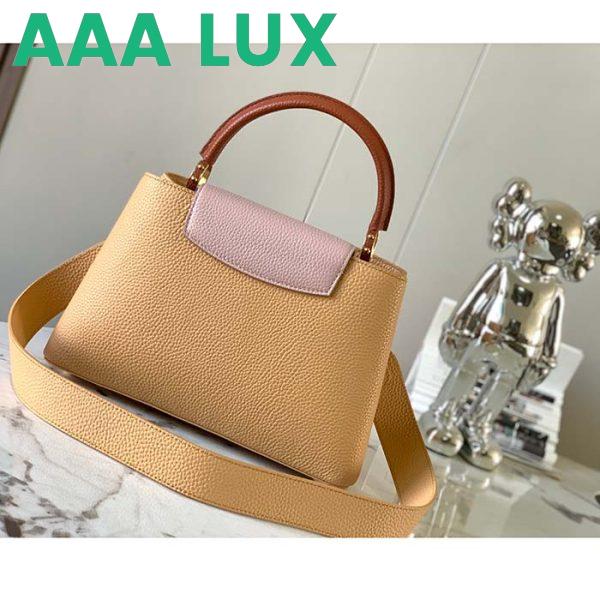 Replica Louis Vuitton LV Women Capucines MM Handbag Beige Brown Taurillon Leather 4