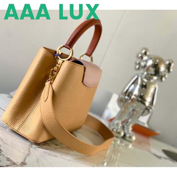 Replica Louis Vuitton LV Women Capucines MM Handbag Beige Brown Taurillon Leather 5