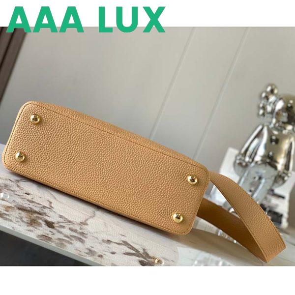 Replica Louis Vuitton LV Women Capucines MM Handbag Beige Brown Taurillon Leather 6