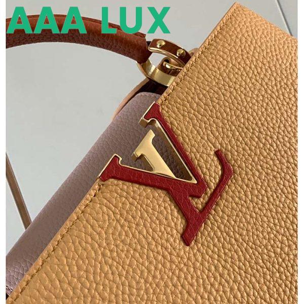 Replica Louis Vuitton LV Women Capucines MM Handbag Beige Brown Taurillon Leather 7