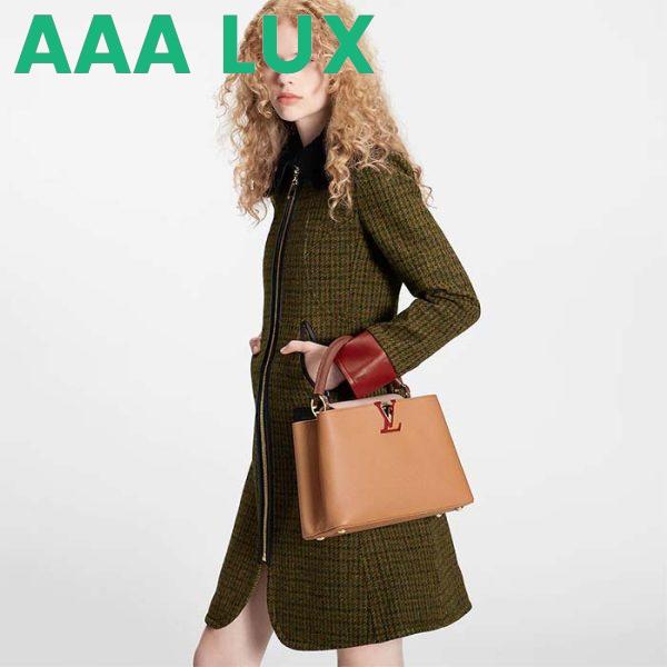 Replica Louis Vuitton LV Women Capucines MM Handbag Beige Brown Taurillon Leather 12