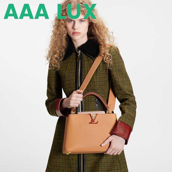 Replica Louis Vuitton LV Women Capucines MM Handbag Beige Brown Taurillon Leather 13