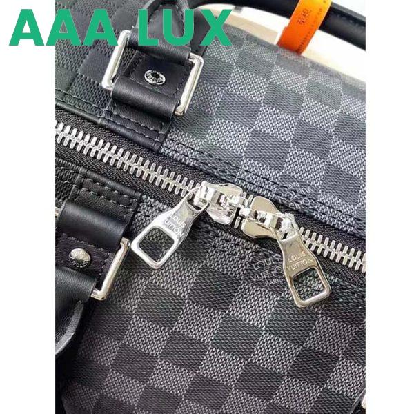 Replica Louis Vuitton LV Unisex Keepall Bandoulière 50 Travel Bag Black Graphite Damier Infini Cowhide 10