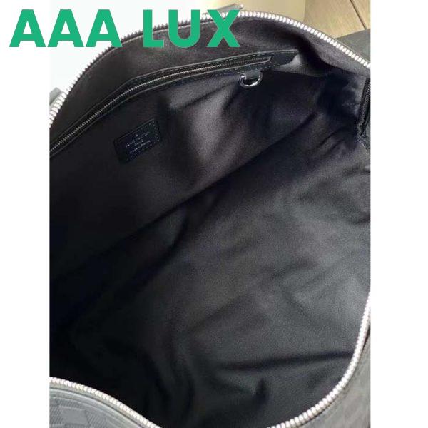 Replica Louis Vuitton LV Unisex Keepall Bandoulière 50 Travel Bag Black Graphite Damier Infini Cowhide 11