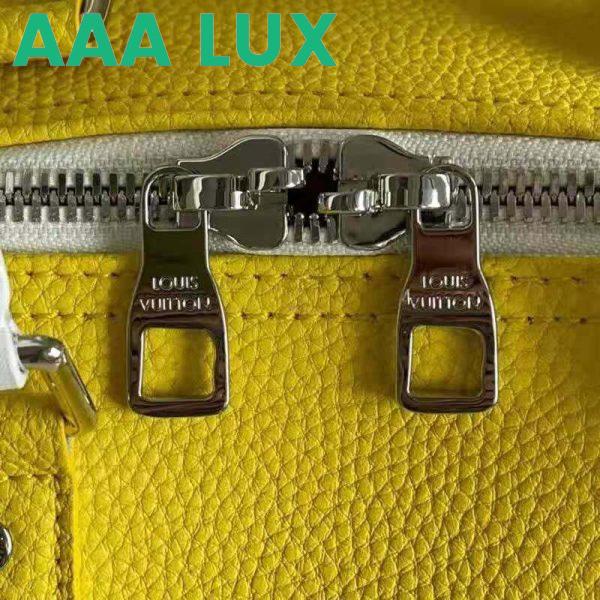 Replica Louis Vuitton LV Unisex Keepall Bandoulière 55 bag Acetate Chain Yellow Grained Cowhide Leather 9