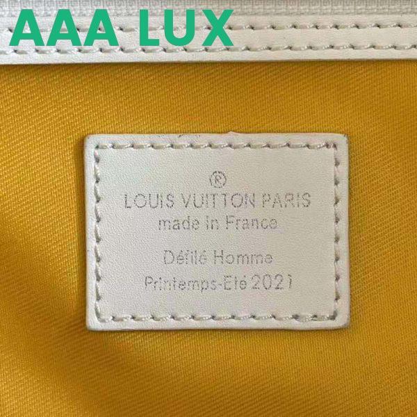 Replica Louis Vuitton LV Unisex Keepall Bandoulière 55 bag Acetate Chain Yellow Grained Cowhide Leather 11
