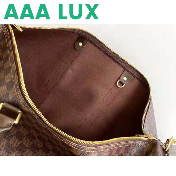 Replica Louis Vuitton LV Unisex Keepall Bandoulière 55 Brown Coated Canvas Cowhide Leather 7