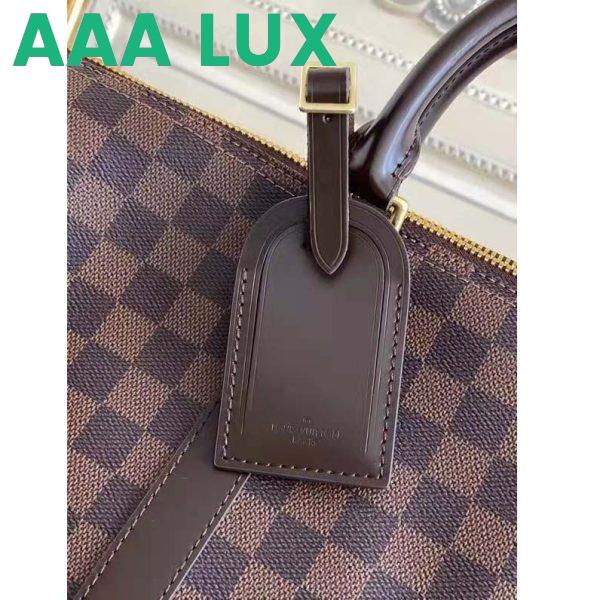 Replica Louis Vuitton LV Unisex Keepall Bandoulière 55 Brown Coated Canvas Cowhide Leather 9
