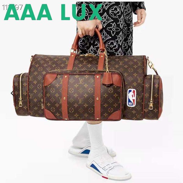 Replica Louis Vuitton LV Unisex Keepall Trio Pocket Travel Bag Brown Monogram Canvas 12