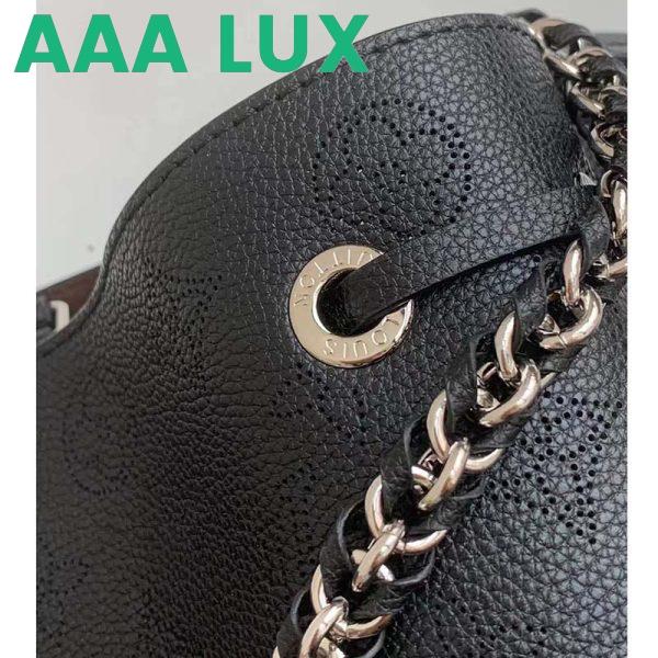 Replica Louis Vuitton LV Women Bella Tote Black Mahina Perforated Calfskin 10