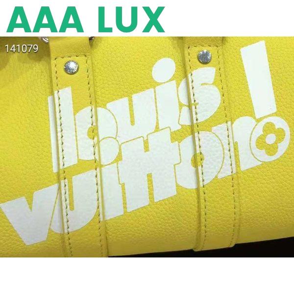 Replica Louis Vuitton LV Unisex Keepall XS Bag Yellow Cowhide Leather 7