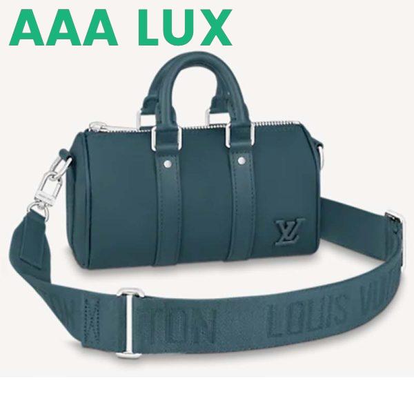 Replica Louis Vuitton LV Unisex Keepall XS Blue Aerogram Cowhide Leather Textile Lining