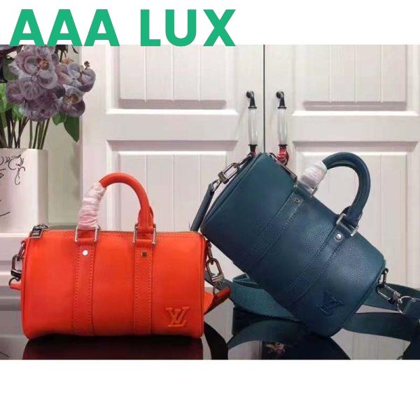 Replica Louis Vuitton LV Unisex Keepall XS Blue Aerogram Cowhide Leather Textile Lining 10