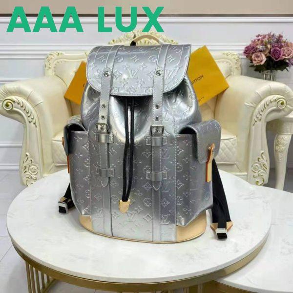 Replica Louis Vuitton LV Unisex Christopher PM Backpack Monogram Mirror Coated Canvas Natural Cowhide 5
