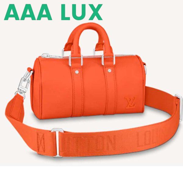 Replica Louis Vuitton LV Unisex Keepall XS Orange Aerogram Cowhide Leather Textile Lining 2