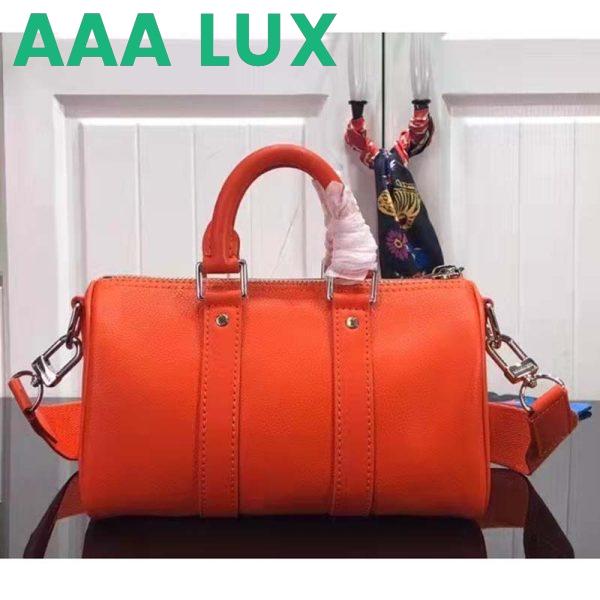 Replica Louis Vuitton LV Unisex Keepall XS Orange Aerogram Cowhide Leather Textile Lining 4
