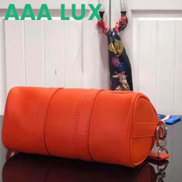 Replica Louis Vuitton LV Unisex Keepall XS Orange Aerogram Cowhide Leather Textile Lining 5