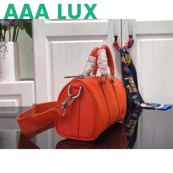 Replica Louis Vuitton LV Unisex Keepall XS Orange Aerogram Cowhide Leather Textile Lining 6