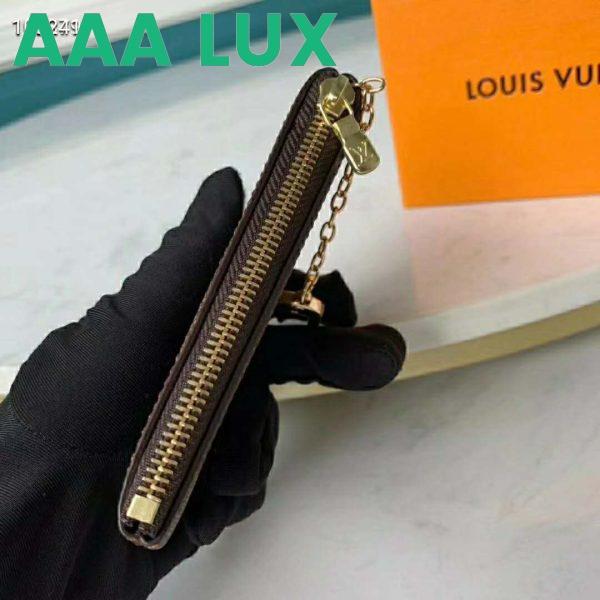 Replica Louis Vuitton LV Unisex Key Pouch Damier Ebene Canvas-Brown 6
