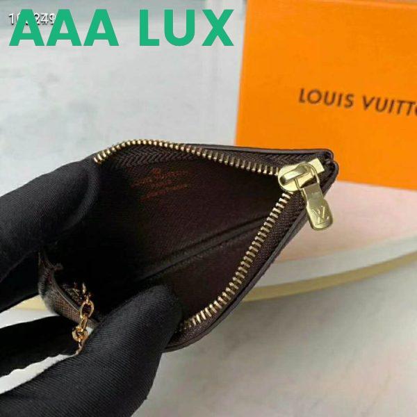 Replica Louis Vuitton LV Unisex Key Pouch Damier Ebene Canvas-Brown 8