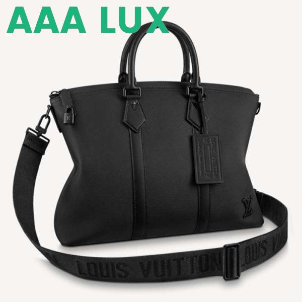 Replica Louis Vuitton LV Unisex Lock It Tote Bag Black Grained Calf Cowhide Leather 2