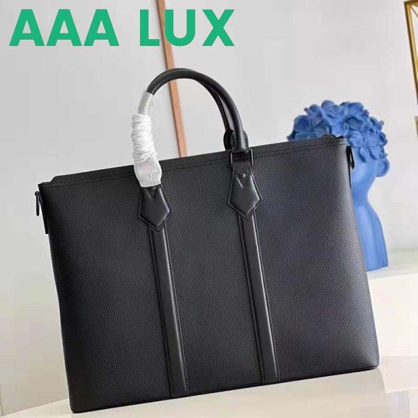 Replica Louis Vuitton LV Unisex Lock It Tote Bag Black Grained Calf Cowhide Leather 6