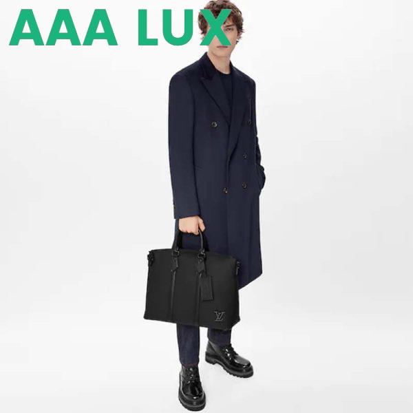 Replica Louis Vuitton LV Unisex Lock It Tote Bag Black Grained Calf Cowhide Leather 12