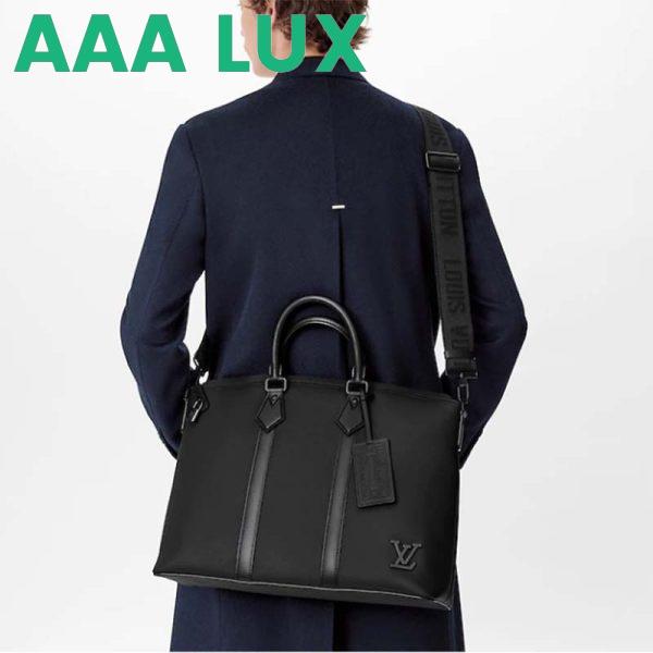 Replica Louis Vuitton LV Unisex Lock It Tote Bag Black Grained Calf Cowhide Leather 14