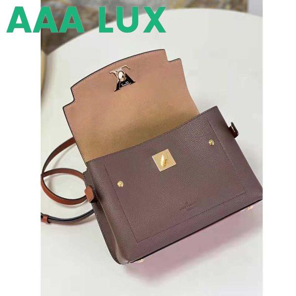 Replica Louis Vuitton LV Unisex Lockme Ever BB Handbag Brown White Calfskin 6