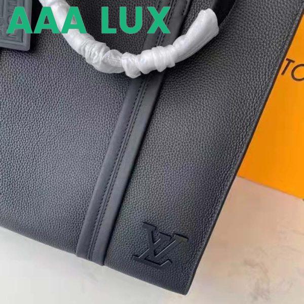 Replica Louis Vuitton LV Unisex LV Aerogram Tote Black Grained Calf Cowhide Leather 10