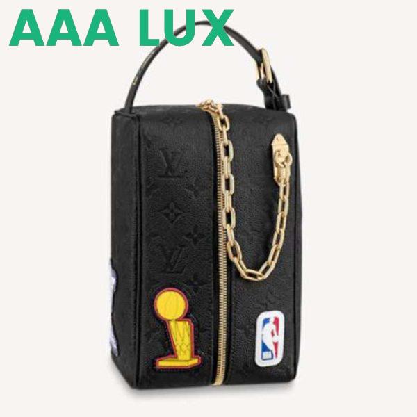 Replica Louis Vuitton LV Unisex LV x NBA Cloakroom Dopp Kit Black Cowhide Leather