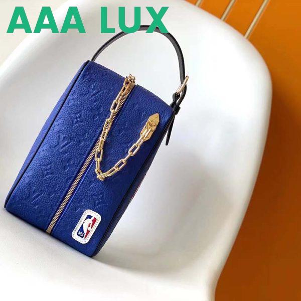 Replica Louis Vuitton LV Unisex LV x NBA Dopp Kit Blue Embossed Taurillon Leather 3