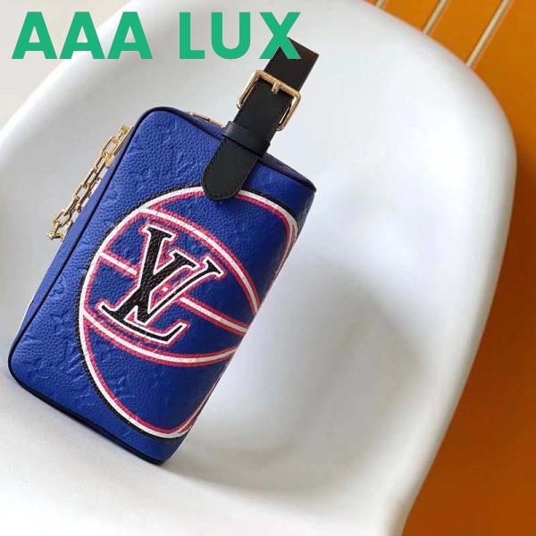 Replica Louis Vuitton LV Unisex LV x NBA Dopp Kit Blue Embossed Taurillon Leather 4
