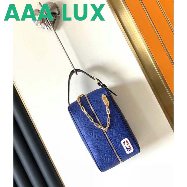 Replica Louis Vuitton LV Unisex LV x NBA Dopp Kit Blue Embossed Taurillon Leather 12