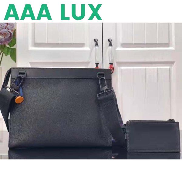 Replica Louis Vuitton LV Unisex Messenger Voyage Black Aerogram Cowhide Leather Textile Lining 4