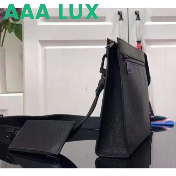 Replica Louis Vuitton LV Unisex Messenger Voyage Black Aerogram Cowhide Leather Textile Lining 5